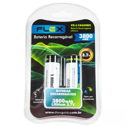 PILHA RECARREGÁVEL FLEX FXL18650B2