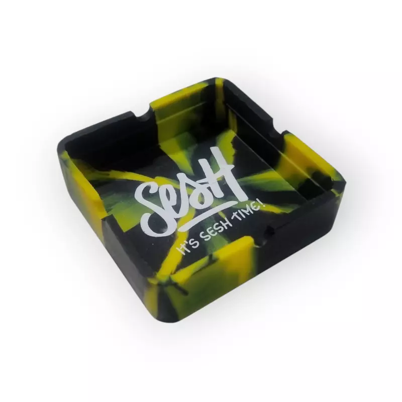Cinzeiro Silicone Sesh Preto Amarelo