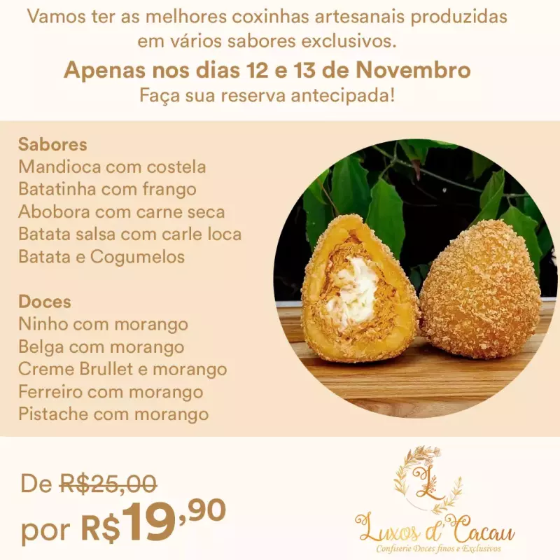 Coxinha Salgada Quarta-feira 28/01