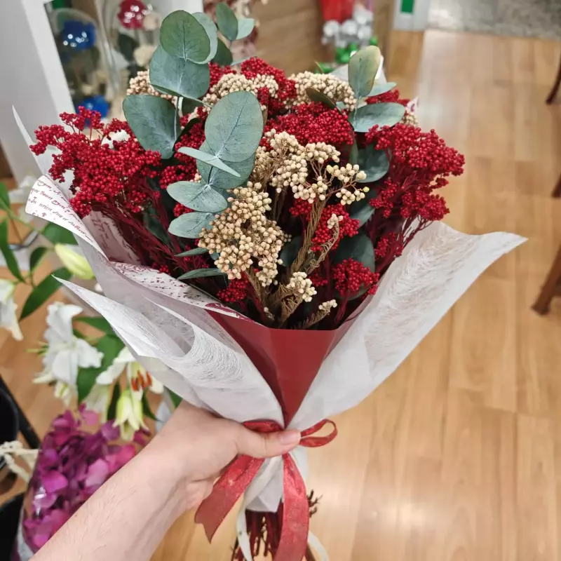 Ramo de flores preservadas