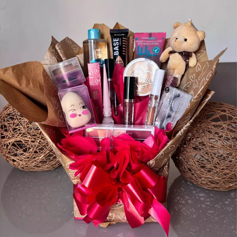 Buquê de Maquiagens Vermelho