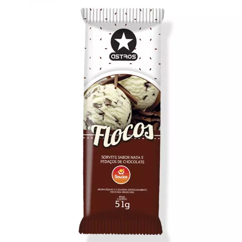 Picolé Astros Flocos