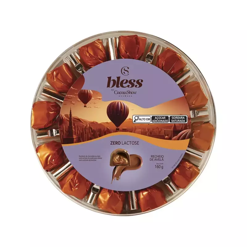 Caixa Bless Zero Lactose Avelã 160g