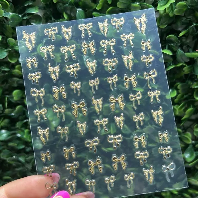 Adesivo Laço 5D Dourado