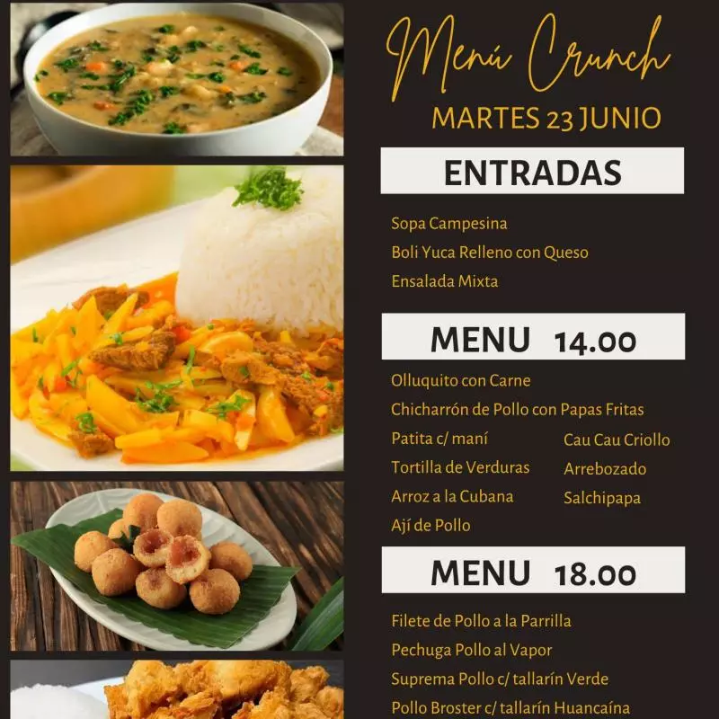 Menú 14.00 soles