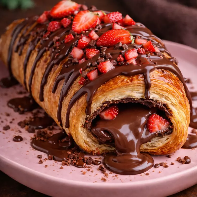 CROISSANT DE NUTELLA COM MORANGO