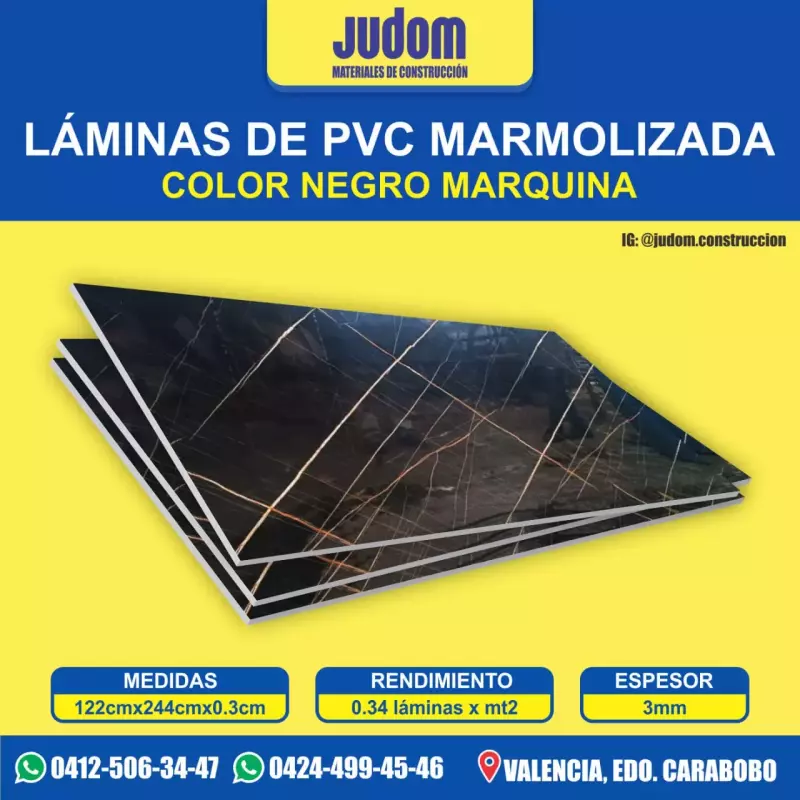 Lamina PVC marmoleada 1.22x2.44 mt