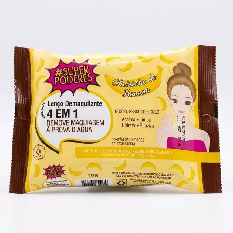 LENÇO DEMAQUILANTE CHEIRINHO BANANA