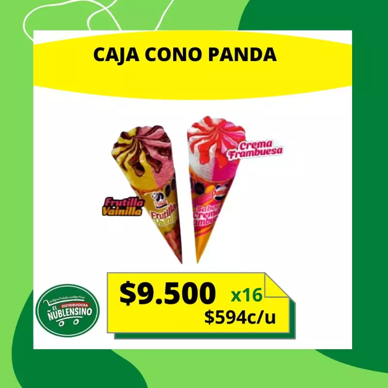 Caja cono crema framb 16unidad