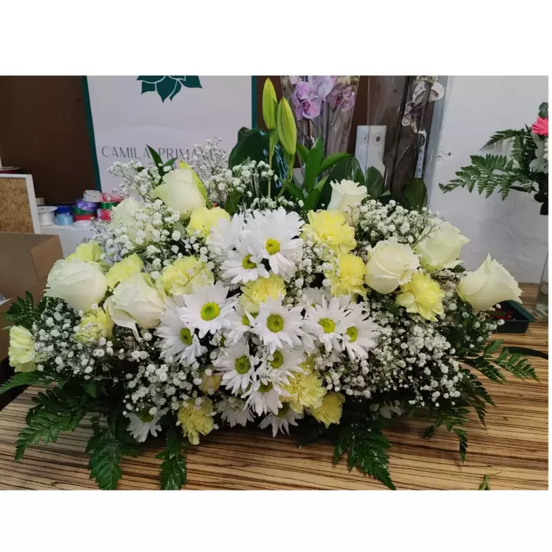 Centro floral blanco