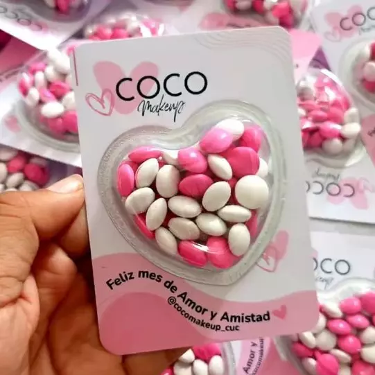 6 media esfera plastica corazon