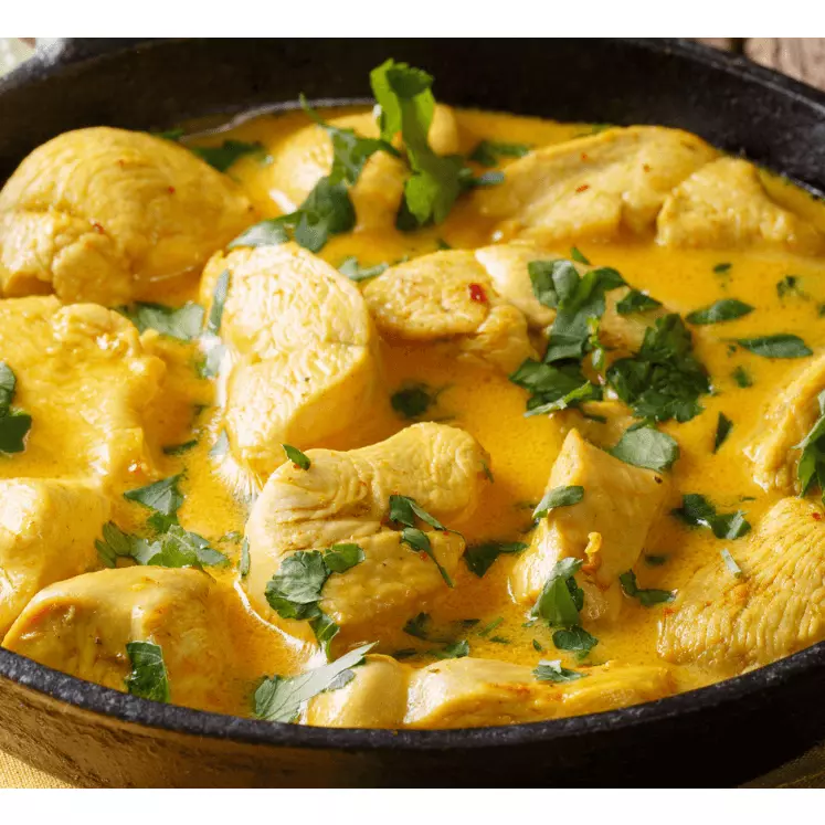 Pollo al curry y leche de coco