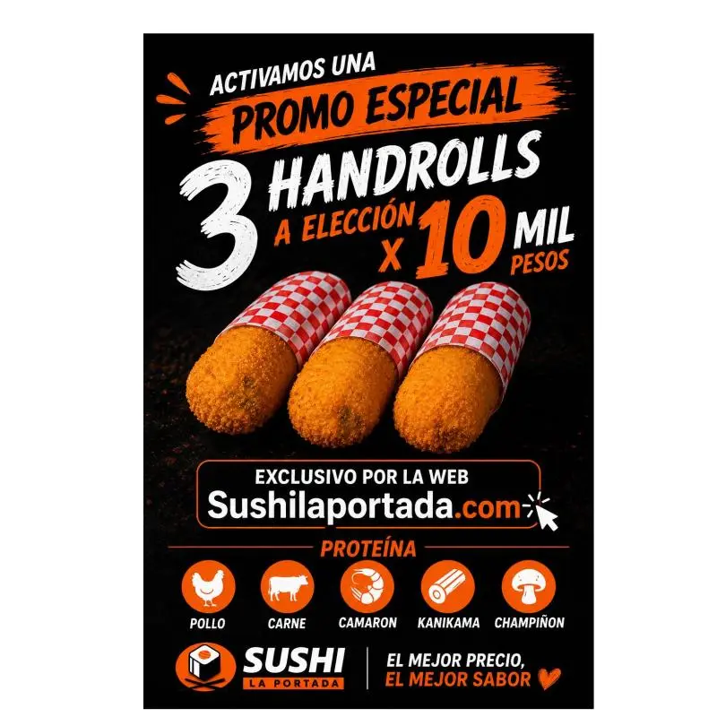 3 handroll por 10 lukitas