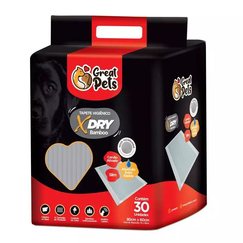 80x60 30 Un GreatPets Bamboo Carvão