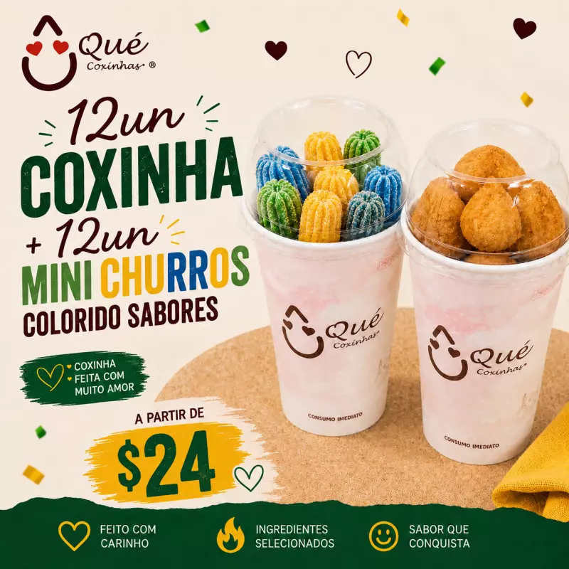 COPA COPO 12un Coxinha +12un Churros