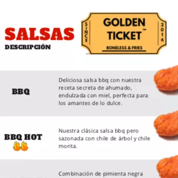 Salsas Boneless y Alitas