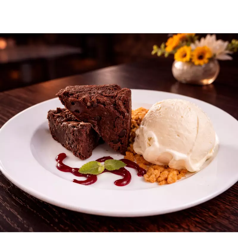 Brownie con helado