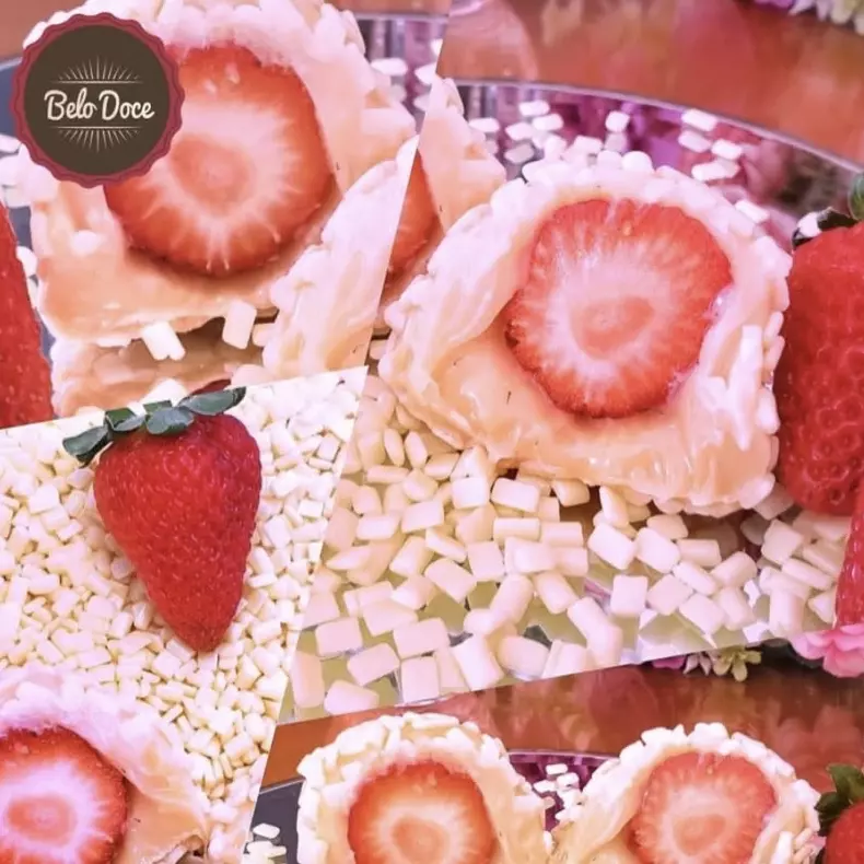 Brigadeirão Branco com Morango