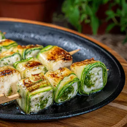 Queijo coalho com abobrinha