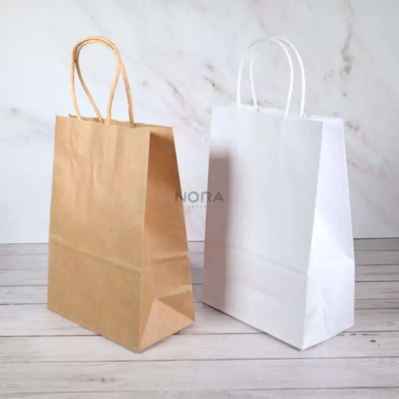 Bolsa XL con asa Blanca/Kraft