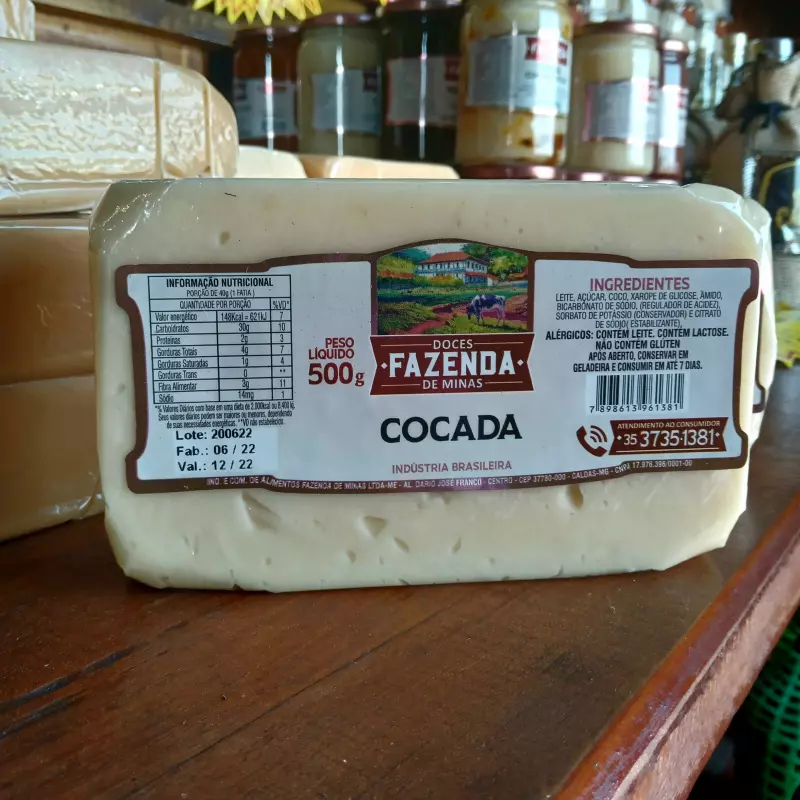 Cocada tablete c/ameixa