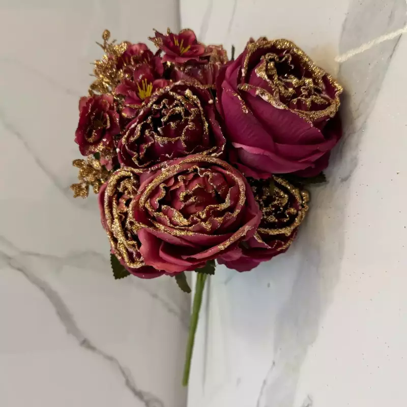 ROSAS VINOTINTO BRILLANTES  0166A-1