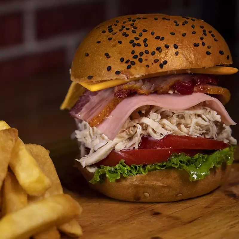 Hamburguesa de pollo Deshilachado