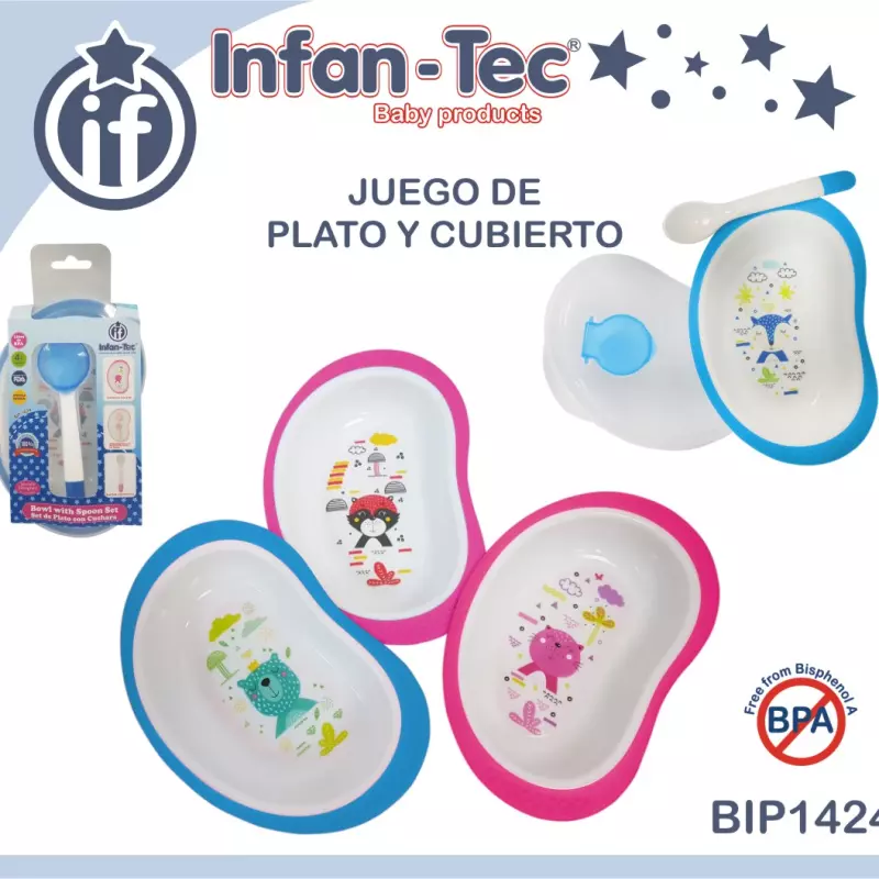 Juego de plato y cubierto Infan-Tec