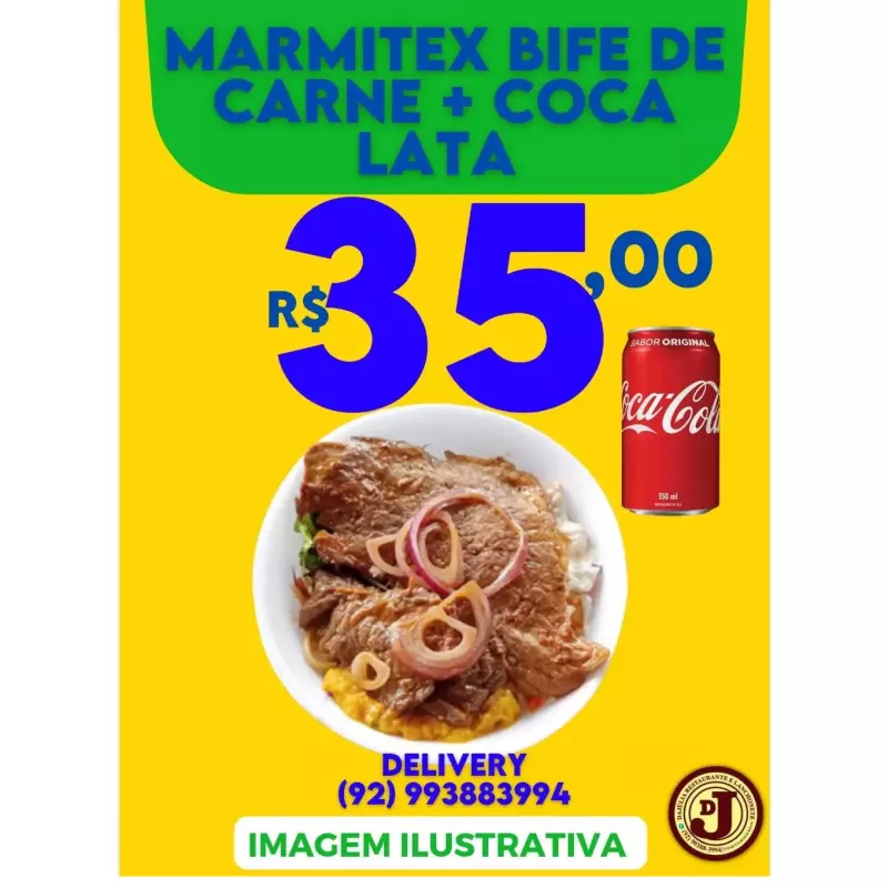 BIFE DE CARNE + COCA LATA
