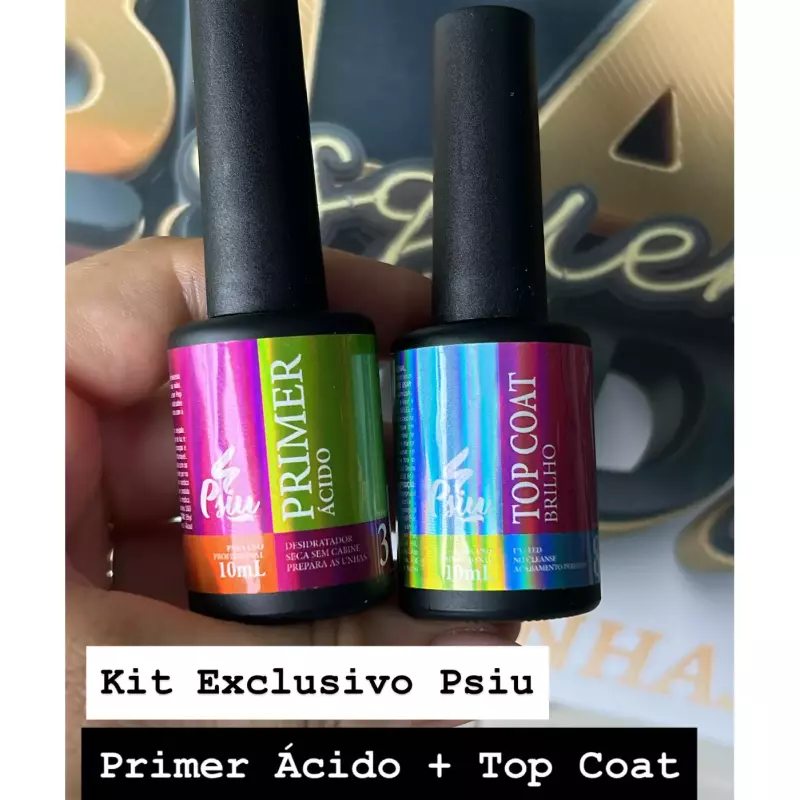 Kit Exclusivo Psiu Primer + Top Coat