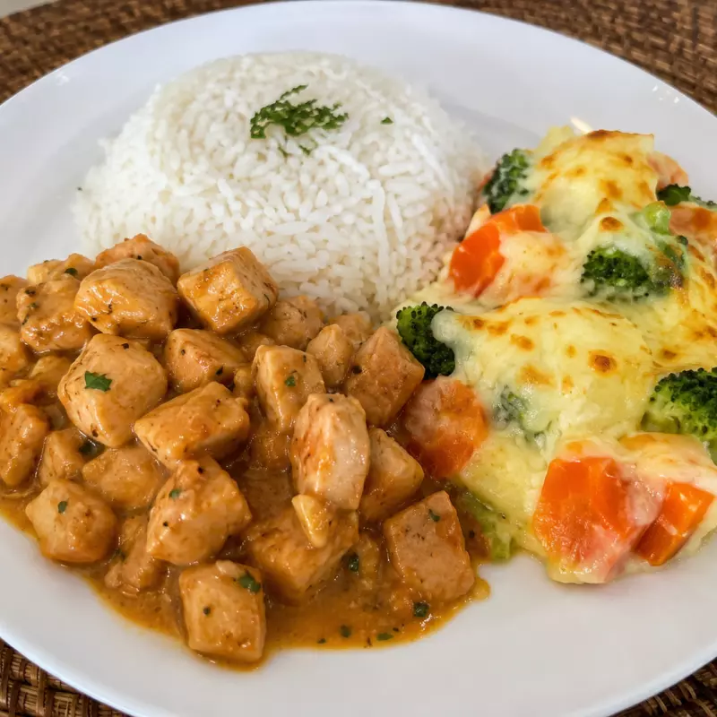 Prato 2- Frango, arroz e legumes