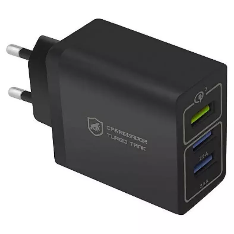 Carregador Turbo Triplo - Preto