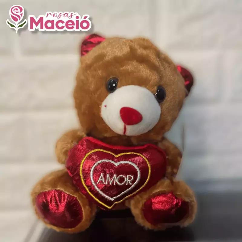 Pelúcia (20 cm) marrom amor
