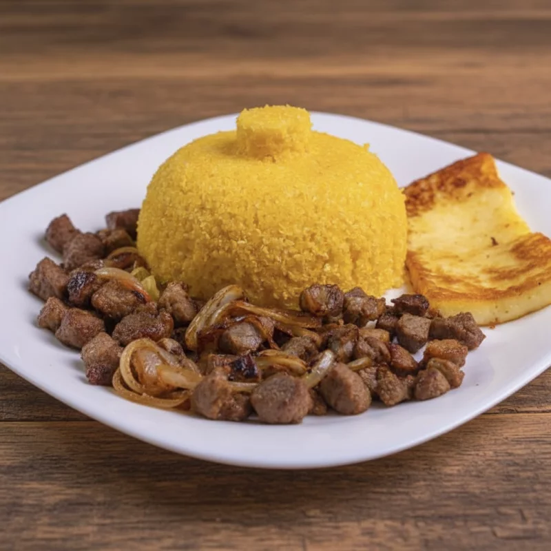 Cuscuz com 2 opções de carne