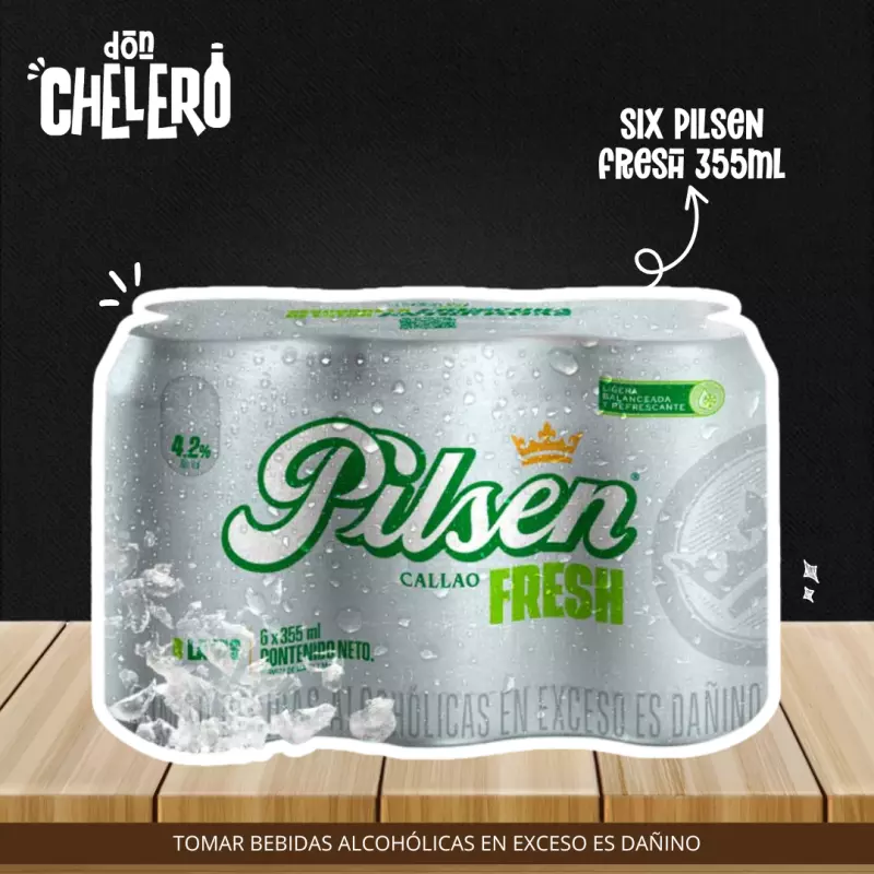 SIX PILSEN FRESH  LATA X 355 ML
