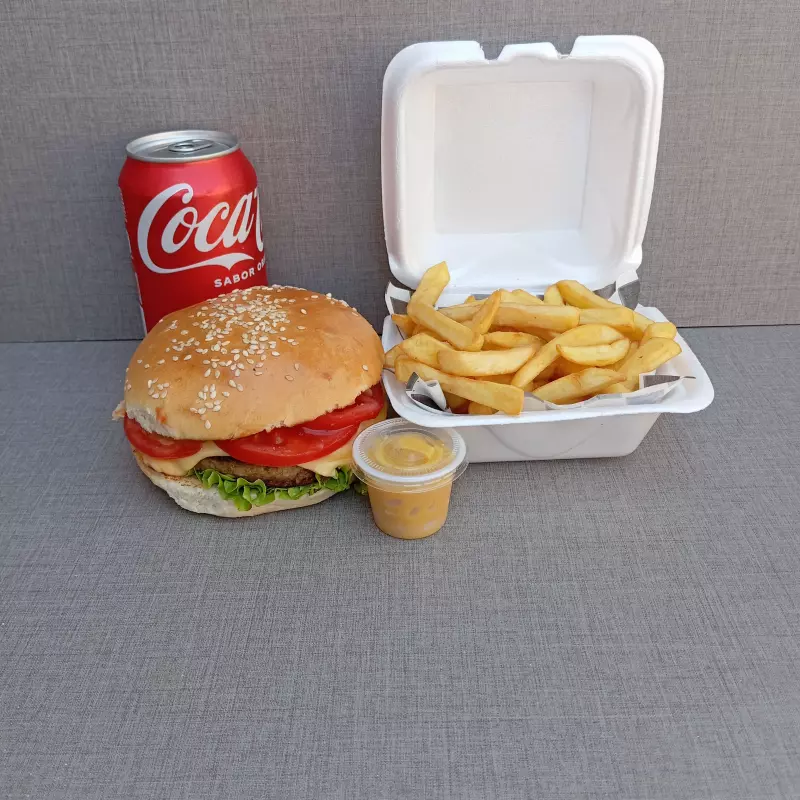combo hamburgesa papa y bebida