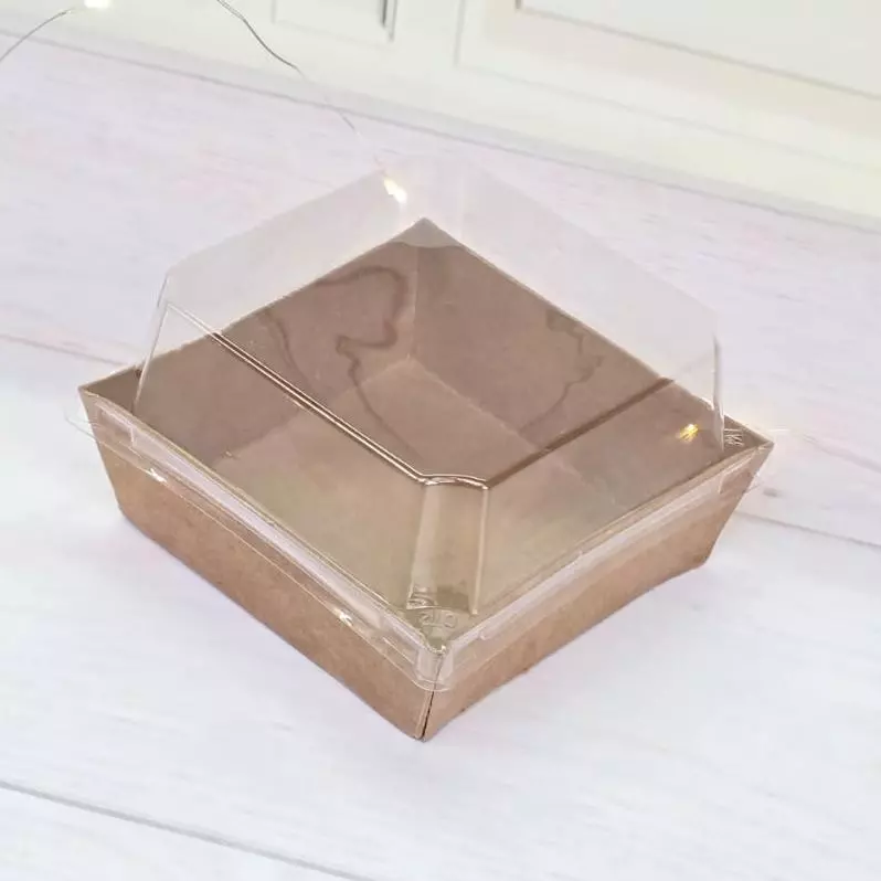 Contenedor cuadrado pequeño kraff