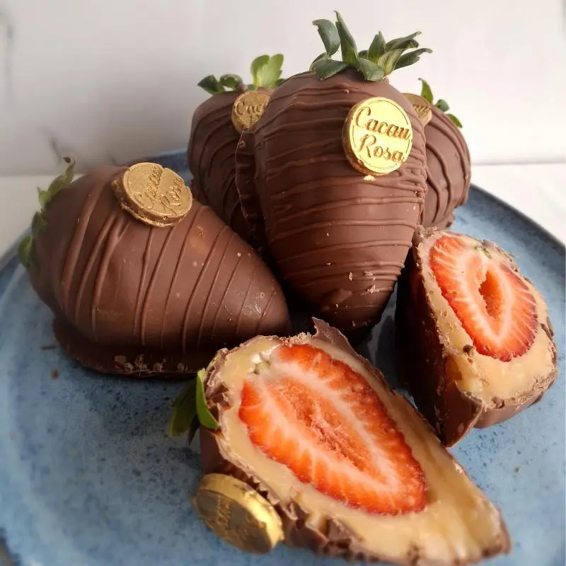 Bombom de Morango branco