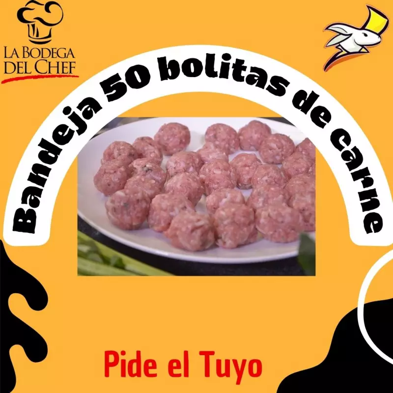 Bandeja de 50 unidades bolitas carne