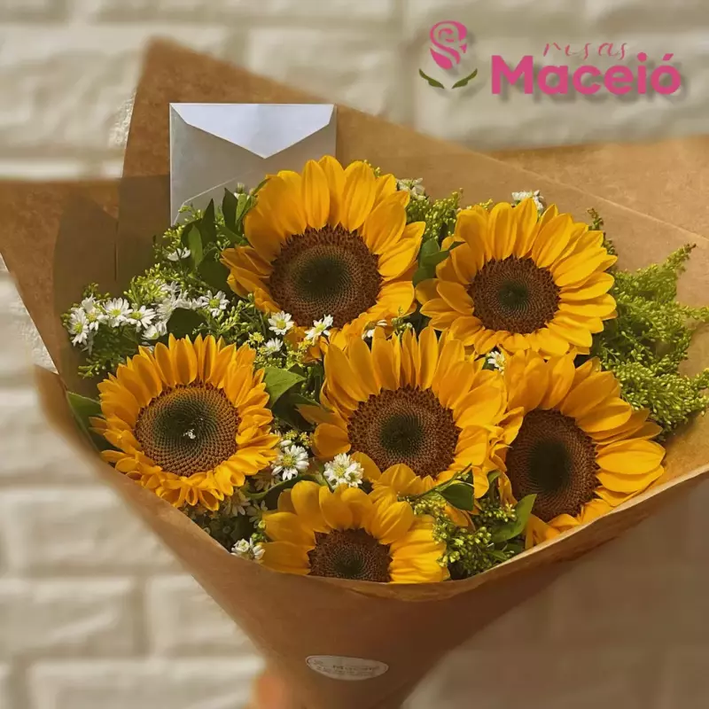 Buquê com 6 girassóis