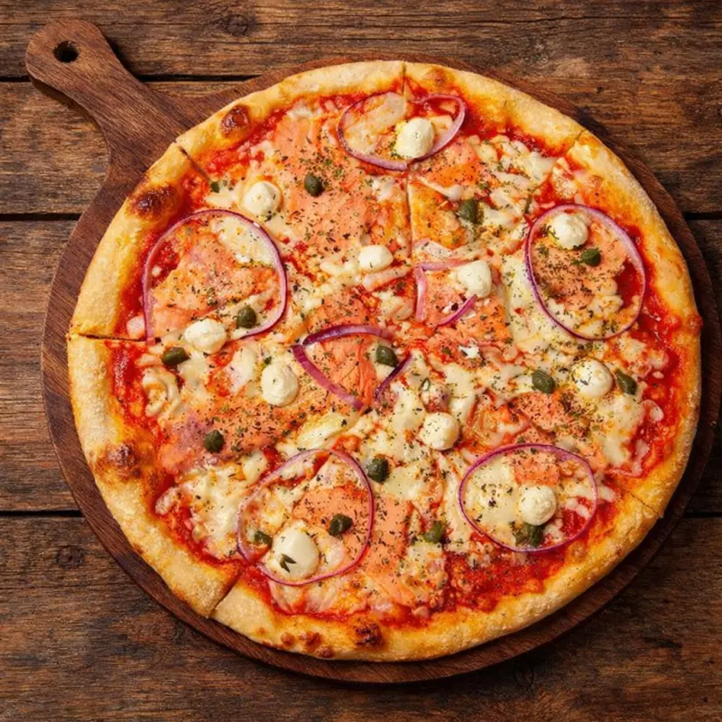 Pizza de salmón