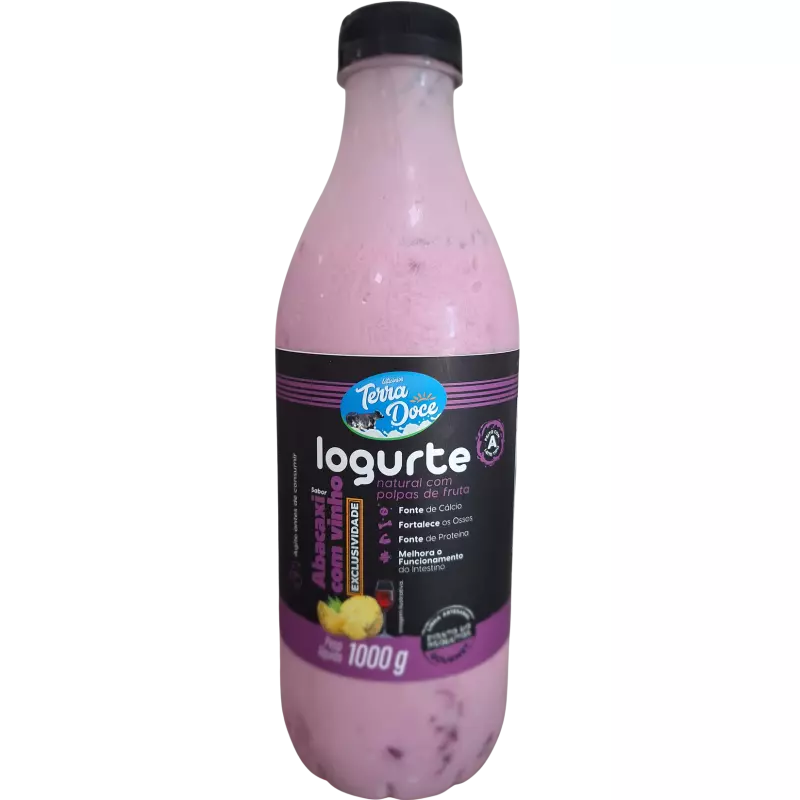 Iogurte 1L Natural Abacaxi Vinho