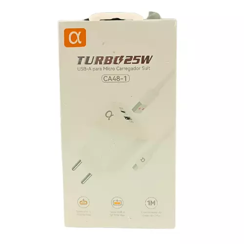CARREGADOR TURBO 25W USB/V8 CA48-1