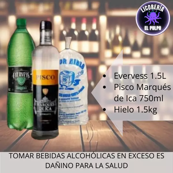 Pisco Marquéz de ica+Everes+hielo