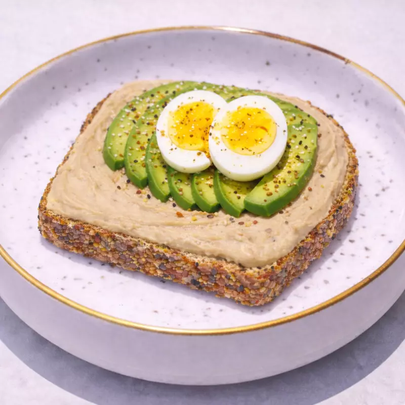 Tostada De Hummus y Huevo