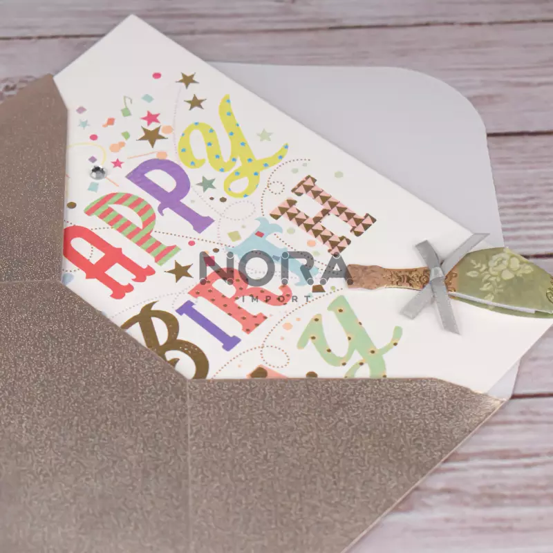 Tarjetas 3D "HB" blancas + sobre