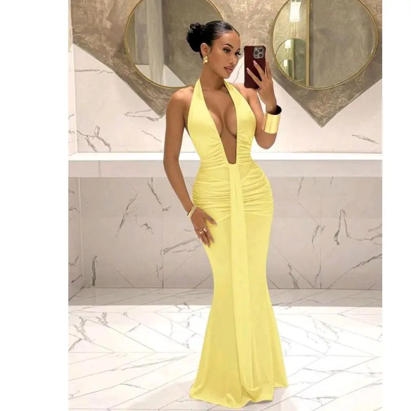 Vestido largo amarillo