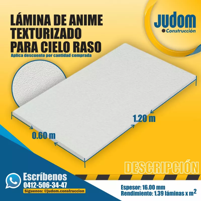 LAMINA DE ANIME TEXURIZADO 1.20x0.60