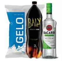 Baly + Barcardí Big Apple + Gelo 3kg