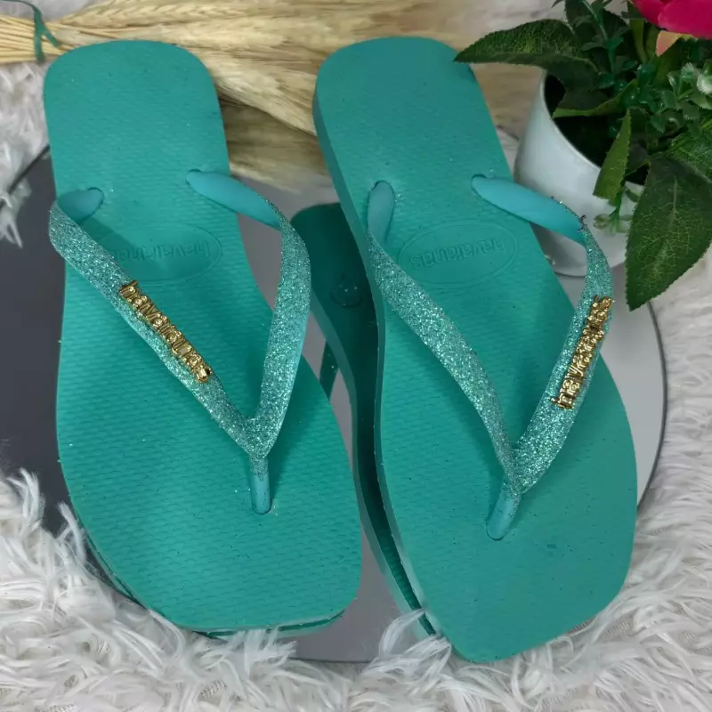 Fem glitter verde piscina